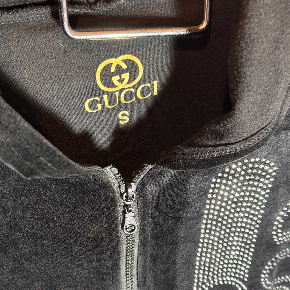 Gucci Black Velour Jacket with Rhinestone Detail - Picture 2 of 4